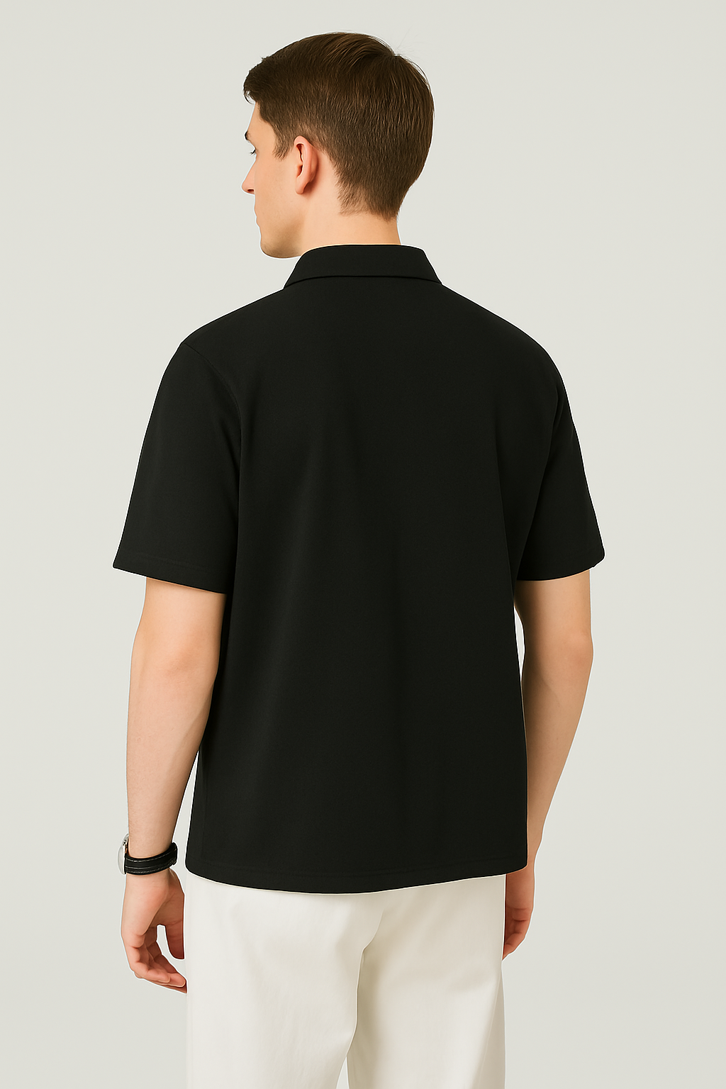 Trendy mens oversized collar tshirt with zipper